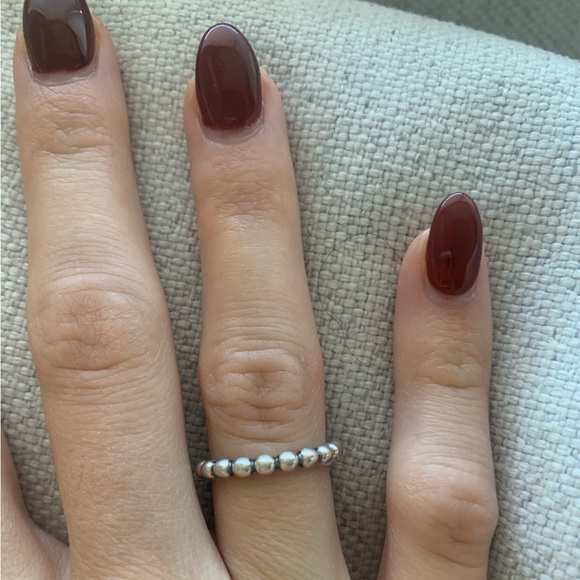 PANDORA Large Beaded Ring in Sterling Silver - Picture 1 of 4